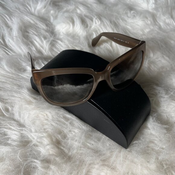 Prada Y2K Vintage Beige Spell Out Logo Sunglasses - Picture 2 of 9